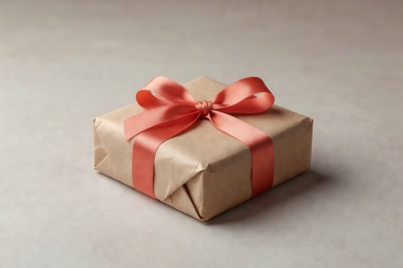 Softly lit 3D render of gift parcel
